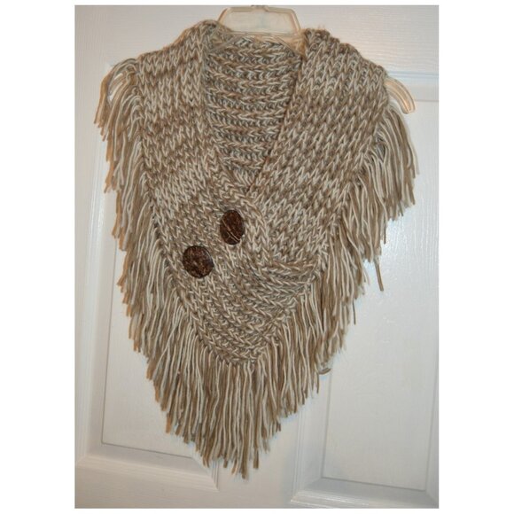 Fringed Knit Fashion Accent Neckwear Top Yoke or Bib Women's No Size or ID - Picture 1 of 3